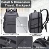 Travel Backpack for Men Women,45L Carry On Backpack Flight Approved,Large Laptop Backpack,Expandable Luggage Backpack Water Resistant Bookbag Daypack Fit 17 Inch - Image 5