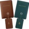 2 Pieces Passport Covers and 2 Pieces Luggage Tags, Passport Holder Travel Suitcase Tag