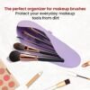 Silicone Makeup Brush Holder Travel Case - Compact and Versatile Makeup Brush Travel Case - Durable and Easy to Clean - Stylish Solution for Makeup Brush Storage - Image 8