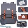Modoker Vintage Laptop Backpack for Women Men,Travel Backpacks with USB Charging Port Fashion Backpack Fits 15.6Inch Notebook, Grey - Image 5