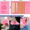 Passport Holder Cover Wallet Case for 2 Women Men Family, Passport Book Holders Covers Wallets Travel Must Haves Cruise Ship Essentials (pink & purple) - Image 2