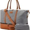 Sucipi Weekender Bags for Women Canvas Travel Duffle Bag with Shoe Compartment Overnight Bag Carry on Gym Duffel with Toiletry Bag for Traveling Weekend Hospital Bags for Labor and Delivery