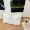 MHDGG 2 Pieces Makeup Bag Large Cosmetic Bag Capacity Travel Makeup Bag Organizer Cute Makeup Brushes Aesthetic Accessories Storage Bag for Women,White Pink - Image 5