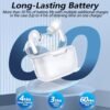 kurdene P3 Wireless Earbuds Bluetooth 5.3 Headphones, Deep Bass Stereo with Microphone Earphones in-Ear, Immersive Premium Sound Ear Buds for iPhone, Android-Clear - Image 2