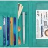 HOTCOOL Passport Holder UPGRADED VERSION Leather Passport Accessories for Women Men Wallet Travel Cover Case, with 11 Pockets, Pen and Pin, RFID Blocking and Elastic Strap, Apple Green - Image 4