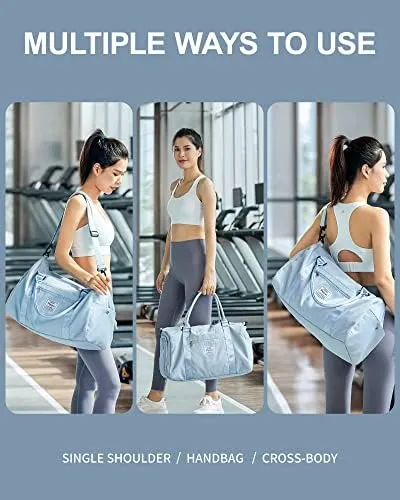 Gym Bag Womens Mens with Shoes Compartment and Wet Pocket,Travel Duffel Bag for Women for Plane,Sport Gym Tote Bags Swimming Yoga,Small Waterproof Weekend Overnight Bag Carry on Bag Hospital Holdalls - Image 3