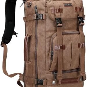 WITZMAN Canvas Backpack Vintage Travel Backpack Large Laptop Bags Convertible Shoulder Rucksack