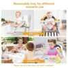 Baby Portable High Chair Booster Seat for Dining Table, Foldable 2-in-1 Travel High Chair with Carry Bag, Adjustable Tray and Adjustable Hight, Aluminum Frame, Easy to Clean (Grey) - Image 6