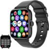 Smart Watch(Call Receive/Dial), Full Touch Screen SmartWatch for Android and iOS Phones Compatible Fitness Tracker with Heart Rate,Sleep,Blood Oxygen,Step Counter for Men Women