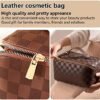Makeup Bag, Travel Cosmetic Bag, Portable Makeup Travel Bag with Handle, Toiletry Bag for Women, Leather Makeup Organizer Bag, Large Capacity Cosmetic Bag for Easy Storage (Brown) - Image 6