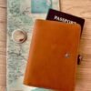 Genuine Leather AirTag Passport Holder and Wallet For Men and Women RFID Blocking For Secure Traveling and Documentation Organizer (Brown) - Image 7