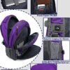 Backpack Bookbag for College Laptop Travel, Fit Laptop Up to 15.6 inch with USB Charging Port Multi Compartment Anti theft, Gift for Women Men (Purple) - Image 2