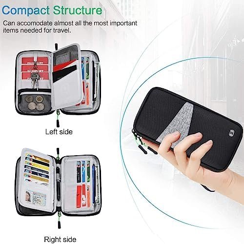 Family Passport Holder Wallet, RFID Passport Wallet Travel Documents Organizer for Men & Women, Waterproof Travel Essentials, Fit 5 Passports - Image 2