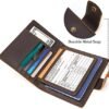 Polare Full Grain Leather Snap Passport and Vaccine Card Holder Combo RFID Blocking Travel Wallet Cover (Dark Brown) - Image 8