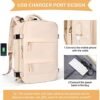 coowoz Large Travel Backpack For Women Men,Carry On Backpack,Hiking Backpack Waterproof Outdoor Sports Rucksack Casual Daypack Travel Essentials（Beige） - Image 4
