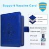 ACdream Passport and Vaccine Card Holder Combo, Cover Case with CDC Vaccination Card Slot, Leather Travel Documents Organizer Protector, with RFID Blocking, for Women/Men, Royal BLue - Image 3