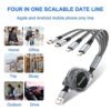 Multi Charger Cable Retractable USB Multiple Charging Cord with 2*iOS/Type C/Micro Port Adapter 4 in 1 Fast Charging Compatible Cell Phones Tablets Universal Use(2 Pack-3.3FT) - Image 6