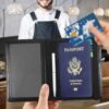ACdream Passport and Vaccine Card Holder Combo, Cover Case with CDC Vaccination Card Slot, Leather Travel Documents Organizer Protector, with RFID Blocking, for Women and Men, - Image 2