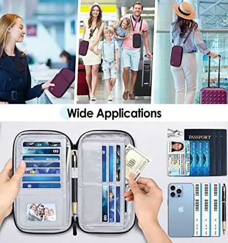 BKNOOU Family Passport Holder Travel Document Organizer,Waterproof Travel Passport Wallet for Men Women,Multiple Passport Holder for Family of 4 5 6 - Image 6