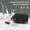 Vorspack Toiletry Bag Hanging Dopp Kit for Men Water Resistant Canvas Shaving Bag with Large Capacity for Travel- Black - Image 6