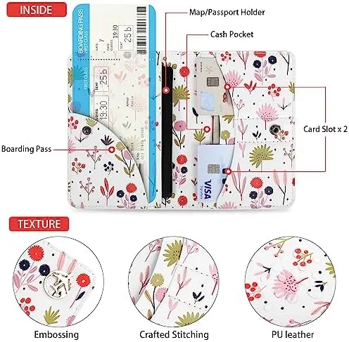 Passport Holder Cover, Slim PU Leather Travel Wallet Case Organiser for Passport, Credit Cards, Boarding Passes, Travel Essentials - Image 3