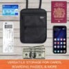 Travel Neck Wallet Neck Pouch with RFID Blocking - Family Passport Holder for Easy Traveling, Simple Design for Men & Women (Black) - Image 7