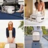 LOVEVOOK Travel Backpack for Women, TSA Carry On Backpack Flight Approved Luggage, 40L Water Resistant Personal Item Daypack Large Weekender Bag fit 17 inch Laptop with 3 Cubes, Beige-nude-coffee - Image 6