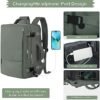 Hanples Extra Large Travel Backpack for Women as Person Item Flight Approved, 40L Carry On Backpack, 17 Inch Laptop Waterproof Hiking Casual Bag(Olive Green) - Image 6