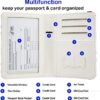 Passport and Vaccine Card Holder Combo Passport Holder with Vaccine Card Slot Wallet Credit Card Protector with RFID Blocking Women Men (vase cat) - Image 2