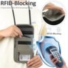 Travel Neck Wallet with RFID Blocking, Passport Holder Neck Pouch for Men and Women - Hidden Security Passport Wallet for Cash and Documents,beige - Image 4