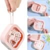 Prudiut 2pcs Hair Tie Organizer, Hair Tie Holder Clip Organizer Christmas Gifts for Baby Teen Girl Women, Portable Hanging Small Items Desktop Travel Storage Box(Pink and White) - Image 3