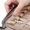 BELALIFE Travel Jewelry Organizer, Portable Jewelry Storage Case for Earrings, Rings, Necklaces, Bracelets, Lake-Blue - Image 5