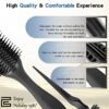 3 PCS Hair Brush for Women Men Classic Styling Brushes Curly Wet or Dry Hair 9 Row 3 Row with Edge Comb for Natural Thick Hair, Blow Separating, Shaping Defining Detangling Curls Tool Travel Hairbrush - Image 3