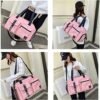 Gym Bag for Women and Men, Duffle Gag for Travel With Shoe Compartment and Wet Compartment, Used as a Overnight Bag (pink) - Image 6