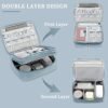 Travel Cable Organizer Bag, Electronic Accessories Case Portable Double Layer Cable Storage Bag for Cord,phone,Charger, Flash Drive,SD Card,Phone,Power Bank,Personal Items - Grey - Image 4