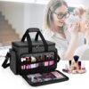 BAFASO Large Cosmetic Bag Makeup Bag with Adjustable Dividers, Travel Makeup Case Holds Cosmetics and Hair Supplies, Black - Image 7