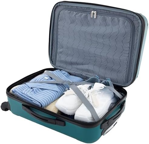 Travelers Club Chicago Hardside Expandable Spinner Luggages, Teal, 20" Carry-On - Image 4