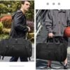 Gym Duffle Bag for Women Men 40L Waterproof Sports Bags Travel Duffel with Shoe Compartment,Wet Pocket Large Weekender Overnight Toiletry Bag,Black - Image 6