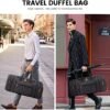 Sucipi Canvas Duffle Bag for Travel Overnight Carry on Bag with Shoe Compartment Weekender Duffel Bag with Toiletry Bag for Airplanes,Dark Grey - Image 6