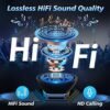 Wireless Earbuds V5.3 Bluetooth Headphones 48 Hrs Playtime with LED Power Display Charging Case, IPX5 Waterproof Deep Bass Stereo Earphones with Mic for Android iOS Cell Phone - Image 3