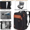 Carry on Travel Backpacks, Extra Large 40L Flight Approved for Men & Women,Expandable Suitcase With 4 Packing Cubes,Water Resistant Luggage Daypack Business Weekender Bag,Black - Image 5