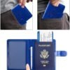 ACdream Passport and Vaccine Card Holder Combo, Cover Case with CDC Vaccination Card Slot, Leather Travel Documents Organizer Protector, with RFID Blocking, for Women/Men, Royal BLue - Image 5