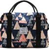 Travel Duffle Bag Weekender Overnight Bag Gym Tote Bag with Dry and Wet Separated Pocket for Women Girls Shoulder Bag Workout Duffel Bag Water Resistant (colorful triangle)