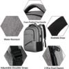MATEIN Travel Laptop Backpack, 17 inch Business Flight Approved Carry on Backpack, TSA Large Travel Backpack for Men Women with USB Charger Port & Luggage Sleeve, Sturdy College Rucksack Bag, Grey - Image 5