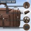 Toupons Canvas Travel Duffel Bag Men's Weekender Overnight Bag (Coffee) X-Large - Image 2