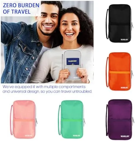 RFID Blocking, Multifunctional, Durable, Lightweight, Three-Layer Family Passport Holder, Travel Wallet(Green), Travel Documents Organizer, 7PVC Pockets For First Aid Items,Expensive items - Image 5