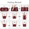 2 pack Foldable Travel Duffel Bag with Fixed on the Trolley Case, Waterproof Luggage Travel Bag, Lightweight Carry On Bag for Sports, Vacation, Shopping, Gym (wine red, light blue) - Image 5