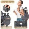 Diaper Bag Backpack, Versatile Large Travel Diaper Bag with Portable Changing Pad and USB Charging Port for Moms Dads, Waterproof Unisex Baby Bag for Boys Girls, Baby Registry Search Shower Gifts - Image 4