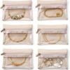 Vlando 6 Pcs Travel Jewelry Organizer Velvet Jewelry Pouch with Zipper Clear Travel Jewelry Bag for Travel Business Trip Jewelry Pouch for girls Mothers Day Gifts for Mom - Image 8