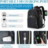 Travel Laptop/School Backpack for Teens, 15.6 Inch Quilted Work Backpack Purse with USB Charging Port, Large Anti-theft Bookbags for Student Teacher, Casual Daypacks for Women Men,Black - Image 3